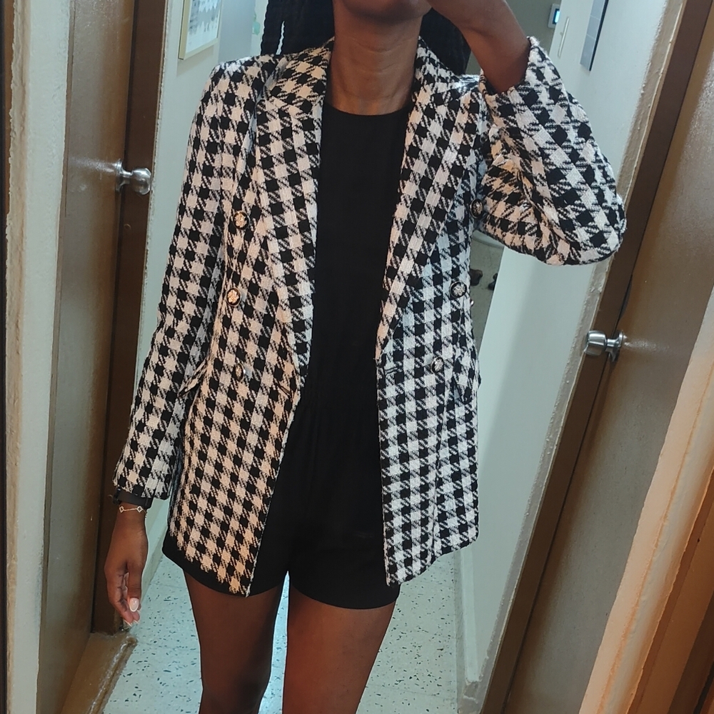 Primark black and white blazer